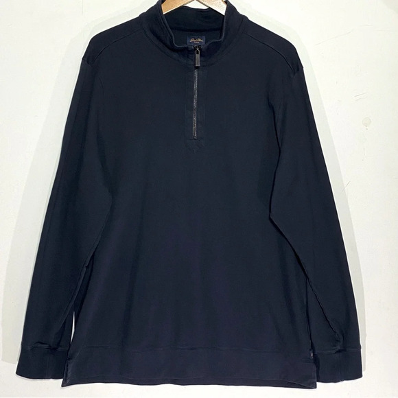 GOODMAN BRAND Men’s 1/4 Zip Mock Neck Navy Blue Pull Over Long Seeve size XXL - Picture 4 of 6